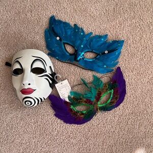 Colorful Feathered Masquerade Masks